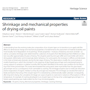 We determined the mechanical properties of oil paint layers after 30 years of drying!